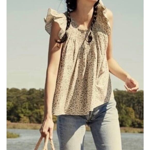 Doen Tops - DOEN April Top in Green Summer Nectar Floral Print M